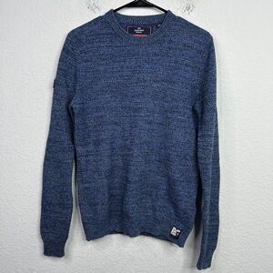 Superdry Sweater Mens Medium Blue Long Sleeve Knit Crew Neck Pullover Streetwear